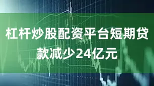 杠杆炒股配资平台短期贷款减少24亿元